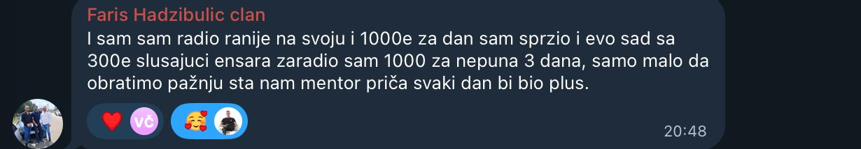 Farisov utisak o napretku u trgovanju