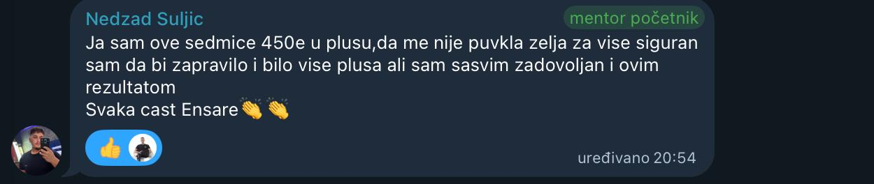 Nedžadov sedmični rezultat i pohvala Ensaru