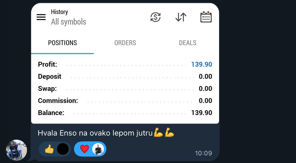 Jutarnji rezultat člana i zahvalnica Ensaru